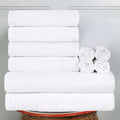 Cotton Quick-Drying Solid and Marble 10 Piece Towel Set