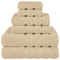 Luxury 6 Piece Towel Set, 2 Bath Towels 2 Hand Towels 2 Washcloths, 100% Cotton Turkish Towels for Bathroom