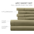 Double Brushed Deep Pocket 6 Piece Sheet Set