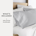 Solid Cotton Pillowcase 2 Piece Set