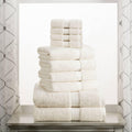 Egyptian Cotton Pile Heavyweight 10-Piece Towel Set Cream