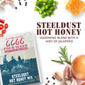 Four Sixes Steeldust Hot Honey Mix, Texas Style with a Hint of Jalapeno, 1.25 Oz Packet