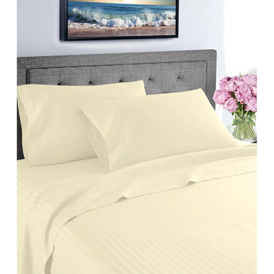 Fresh Home 1000 Thread Count Egyptian Quality Cotton Deep Pocket Dobby Stripe Sheet Set