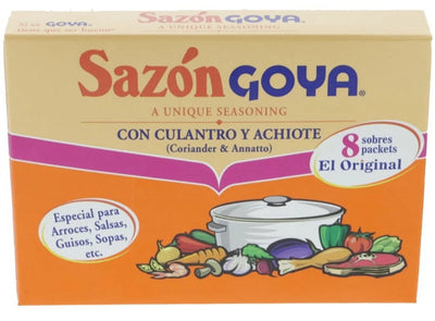 (8 Pack) Goya Coriander & Annatto Seasoning - Sazon Culantro Y Achiote