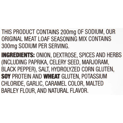 Mccormick 30% Less Sodium Meat Loaf Seasoning Mix, 1.25 Oz Envelope