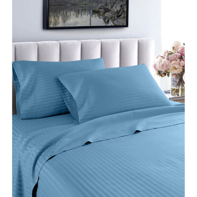 Fresh Home 1000 Thread Count Egyptian Quality Cotton Deep Pocket Dobby Stripe Sheet Set