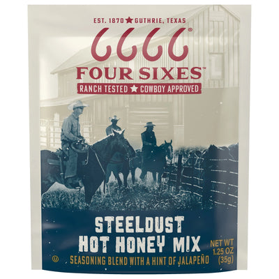Four Sixes Steeldust Hot Honey Mix, Texas Style with a Hint of Jalapeno, 1.25 Oz Packet