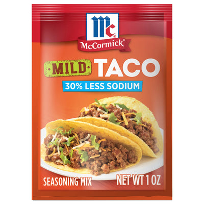 Mccormick 30% Less Sodium Mild Taco Seasoning Mix, 1 Oz Envelope
