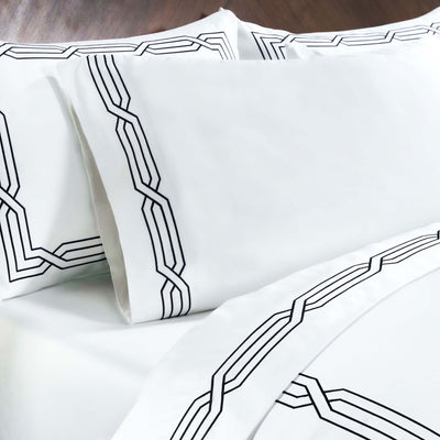 Egyptian Cotton 1200 Thread Count Eco-Friendly Solid or Embroidered Sheet Set