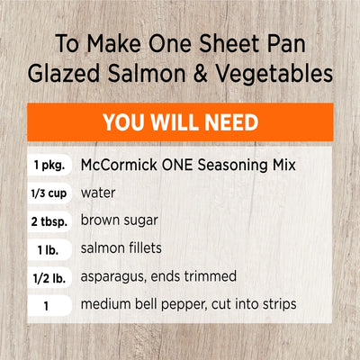 Mccormick Glazed Salmon & Vegetables One Sheet Pan Seasoning Mix, 1.12 Oz Envelope