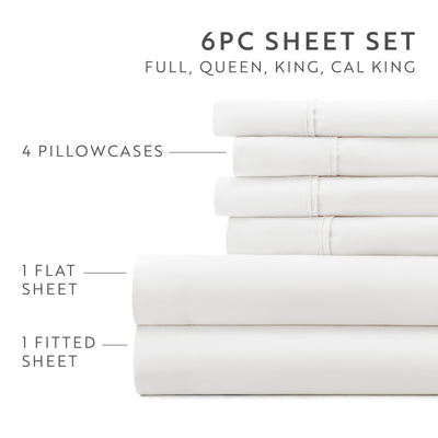 Double Brushed Deep Pocket 6 Piece Sheet Set