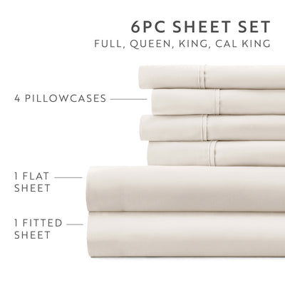 Double Brushed Deep Pocket 6 Piece Sheet Set