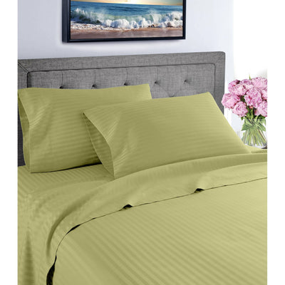 Fresh Home 1000 Thread Count Egyptian Quality Cotton Deep Pocket Dobby Stripe Sheet Set