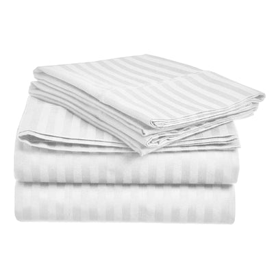Fresh Home 1000 Thread Count Egyptian Quality Cotton Deep Pocket Dobby Stripe Sheet Set