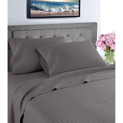 Fresh Home 1000 Thread Count Egyptian Quality Cotton Deep Pocket Dobby Stripe Sheet Set