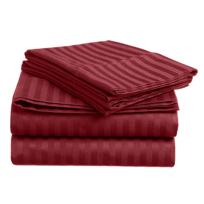 Fresh Home 1000 Thread Count Egyptian Quality Cotton Deep Pocket Dobby Stripe Sheet Set